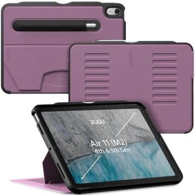 Image of ZUGU CASE for iPad Air M2 6th/5th/4th Generation (2024/2022/2020) 11/10.9 inch Slim Cover Wireless Apple Pencil Charging Convenient 8 angle Magnetic Stand &amp; Auto Sleep/Wake [ Berry Purple ]