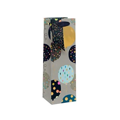 Image of Glick Luxury Gift Bag, Birthday Large Happy Paper Salad Balloons Wrap Blue