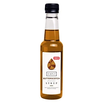 Image of Simply Sugar Free Butterscotch Syrup, Low Calorie, Vegan &amp; Nut Flavoured Syrup for Coffee, Cocktails Baking (250ml)