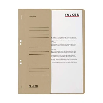Image of Exacompta Ref 80003866001F FALKEN Eyelet Bottom Up Flat Files A4 (210 x 297mm) in Size, 250gsm Recycled Manilla, Half Cover for Identification Grey (Pack of 50)