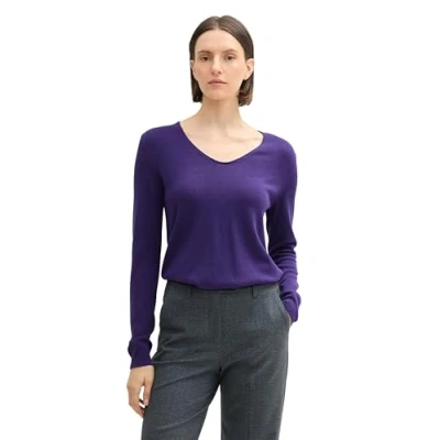 Image of TOM TAILOR Women&#039;s 1012976 Pullover Sweater, 36518 Cosmic Violet, XS