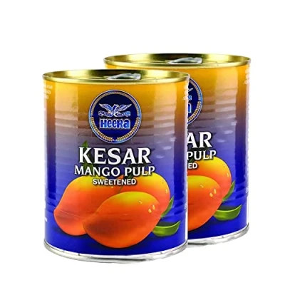 Image of Heera Kesar Mango Pulp 850G Puree Sweet Concentrate Refreshing Drink 100% Fresh Indian Origin (Pack of 2)
