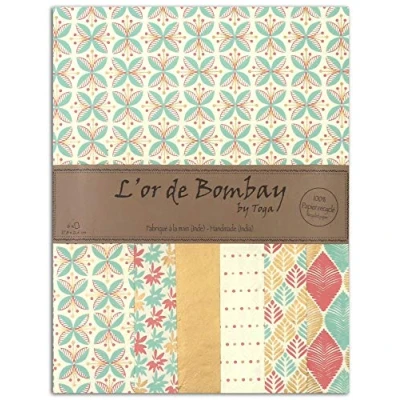 Image of Toga Or de Bombay Set of 6 Sheets, Recycled Paper, Pastel, 21 x 28 cm