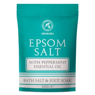Image of Epsom Bath Salt with Peppermint Essential Oil 1000 g 100% Pure &amp; Natural Concentrated Magnesium Sulphate Soothing Relieves Fatigue Relaxation Body Care Good Sleep