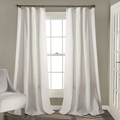 Image of Lush Decor Rosalie Window Curtain Panel Pair, 84&quot; x 54&quot;, White, L