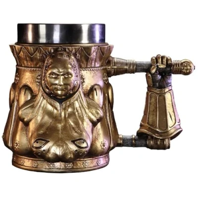 Image of Nemesis Now Dark Souls Smough Tankard 15.5cm, Resin, Gold, Officially Licensed Merch, Trilogy Beer Mug, Stainless Steel Insert, Cast in The Finest Expertly Hand Painted