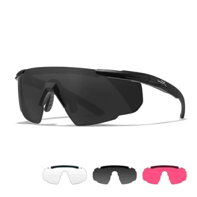 Image of Wiley X │ Saber Advanced Safety Glasses Men Shooting Tactical Military Airsoft Sport Sunglasses Perfect for Running Biking Outdoor Hiking