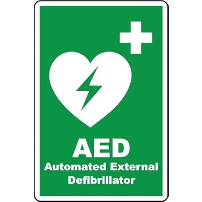 Image of AED automated External defibrillator Safety Sign 3mm Aluminium (300mm x 200mm)