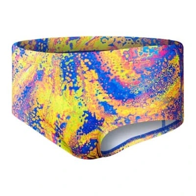 Image of Speedo Club Training Allover Digital Brief 17cm Black/Orchid/Lemon/Blue Size 28