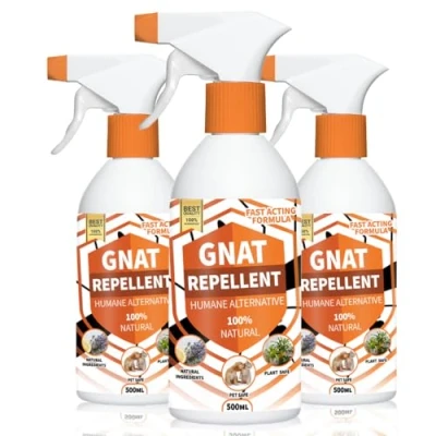 Image of Gnat Away Stop Spray Repellent by UKGROW Natural Solution with Lavender, Lemon, Peppermint Safe for Plants and Fabrics Effective Control (1 litre)