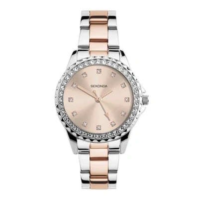 Image of Sekonda Women&#039;s Quartz Watch with Rose Gold Dial Analogue Display and Multi Colour Bracelet 4254.27