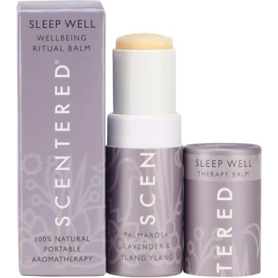 Image of Scentered Aromatherapy Balm Stick, Sleep Well Aid for Restful 100% Natural Essential Oils Blend: Lavender, Chamomile, Ylang Relaxation Gifts Women &amp; Men