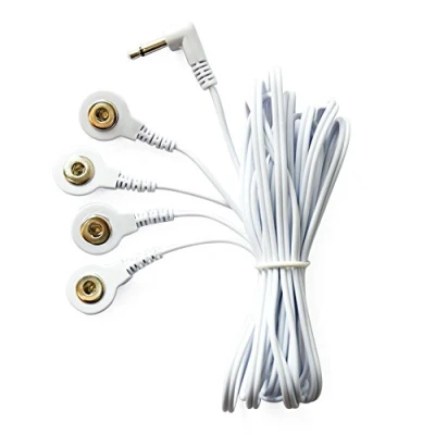 Image of KONMED 10 Pieces Tens Electrode Lead Wires Jack 3.5mm Snap Connection
