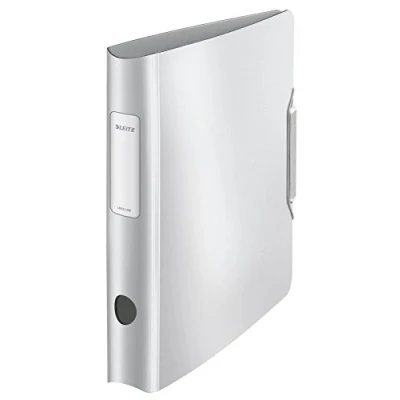 Image of Leitz Lever Arch File, Arctic white, A4, Curved spine 65 mm width, Elastic fastening, Light polyfoam, Style Range, 11090004