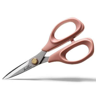 Image of Beaditive Sewing Scissors 6 Inch Stainless Steel Fabric Professional with Serrated Blade for Cloth Cutting &amp; Quilting Comfortable Craft Tailor Dressmaker Shears Light Coral