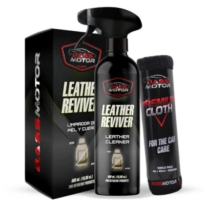 Image of BassMotor Leather and Car Interior Cleaner, Cleans Seats Upholstery Reviver (500 ml) + Cloth