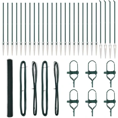 Image of vidaXL Hexagon Fence Green 1.6x50 m Steel