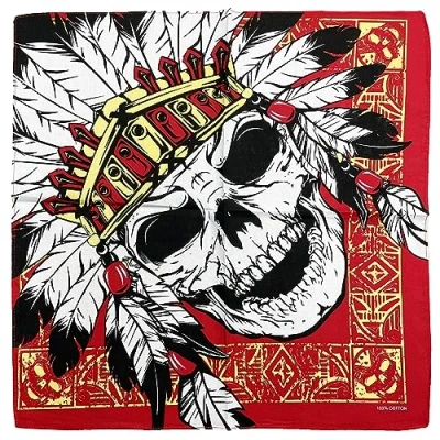 Image of Zac&#039;s Alter Ego Red Indian Skull Bandana/Face Mask