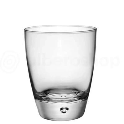 Image of Bormioli Rocco Luna Clear Bubble Base Glass Drinking Tumblers 260ml Pack of 12