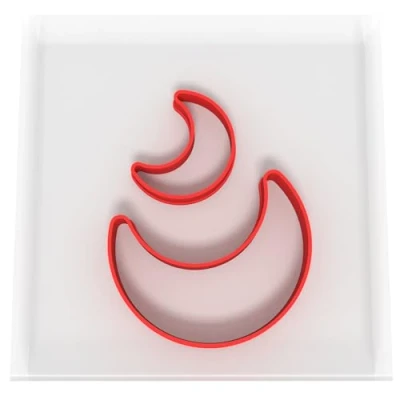 Image of Custom Cutters Moon Shape Mini/Small Plastic Cutter for Baking, Fondant, Clay, Pastry, Icing, Jewellery (3CM + 5CM)