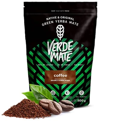 Image of Verde Mate Green Tostada Coffee 0.5 kg Roasted Yerba with 500 g Strongly stimulating Excellent hot Water or Milk Aromatic Tea from Brazil