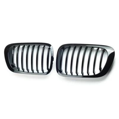Image of Racing Grill For BMW 330ci Coupe Cabriolet Pre Facelift E46 2Doors 1998 1999 2001 Front Hood Kidney Luxury Grille Snap on Gloss Black Bumper