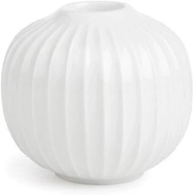 Image of Kähler Hammershøi Candle Holder Round Diameter 8 cm Danish Design Handmade White
