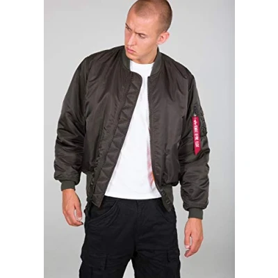 Image of Alpha Industries Men&#039;s MA 1 Bomber Jacket, Navy, L
