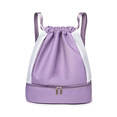 Image of DZOZO Drawstring Gym Bag Backpack Sports Swimming PE Sport Sack Waterproof String Swim