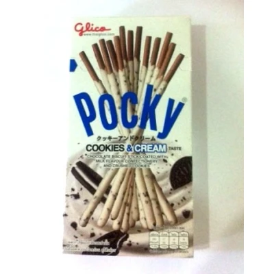 Image of Glico Pocky Cookies &amp; Cream 45 g. (Pack of 2 boxes)