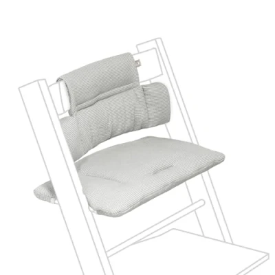 Image of Stokke Tripp Trapp Classic Cushion, Nordic Grey Pair with Chair &amp; High for Support and Comfort Machine Washable Fits All Chairs