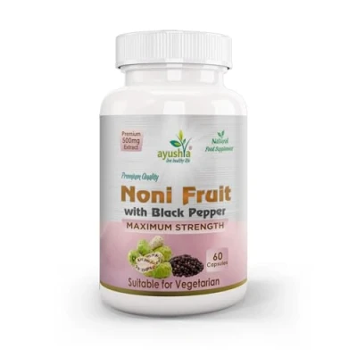 Image of Ayushya Noni Extract (Morinda citrifolia) with Black Pepper Capsule, 500mg High Strength 60 Veg Capsules