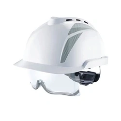 Image of MSA V Gard 930 Vented Helmet White W/Integrated SPEC Gry Sticker White/Grey