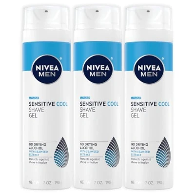 Image of NIVEA Men Sensitive Cooling Shaving Gel 7 Ounce (Pack of 3)