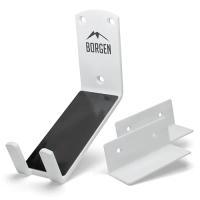 Image of Borgen Bike Wall Mount Rack Pedal for E Bike, MTB or Road with Support Bracket and Protection Pads