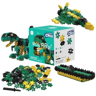 Image of Nano Clics creative Builders 125, construction toys for children ages 8 and up, educational in a 125 piece set, building blocks girls boys, durable