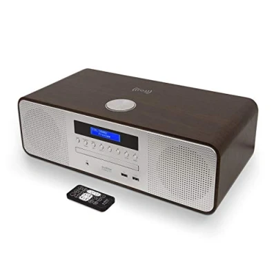 Image of AUDIBLE FIDELITY Complete Hi Fi DAB/DAB+ Stereo System CD Player with Speakers, Bluetooth, MP3 Playback, FM &amp; Digital Radio, Wireless Charging USB Remote Control