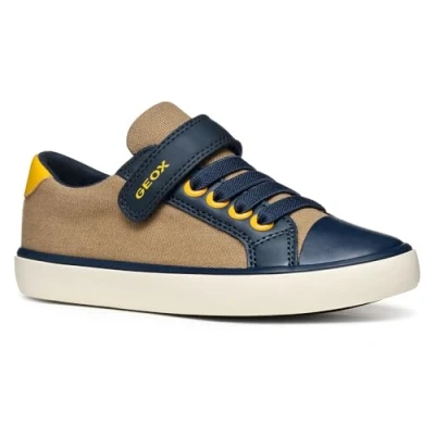 Image of Geox Gisli BOY Trainers for kids, Size: 3, Camel/navy Imitation leather/ textile