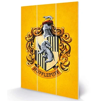 Image of Harry Potter (Colourful Crest Hufflepuff Micro Wood Wall Art