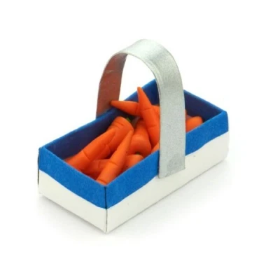 Image of MyTinyWorld Handmade Dolls House Miniature Punnet With 8 Carrots