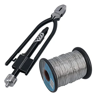 Image of 230mm H/D Lock Wire Lockwire Pliers + 125 Metres 0.8mm Stainless Steel
