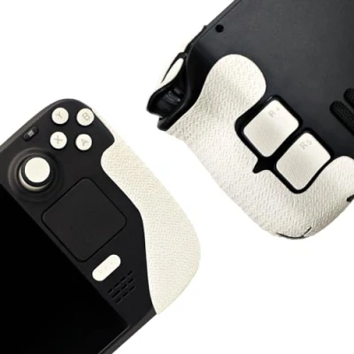 Image of Controller Grip for Steam Deck,Textured Skin kit,for Deck Anti Skid Sweat Absorbent Controllers Handle Grips, Buttons (PRO Pearl White)