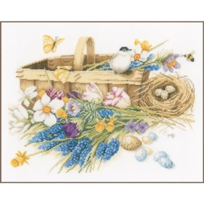 Image of Lanarte Counted Cross Stitch KIT Spring Flowers (AIDA)