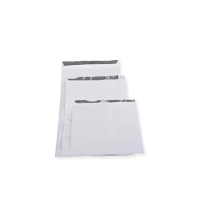 Image of Foil Lined White Paper Bags 7x9x12&quot;. Take Away, Chicken, Pies, Naan Bread, Ribs (50)