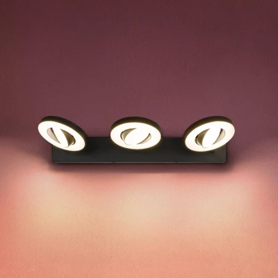 Image of LEDVANCE Saturn LED downlight, 3 bulb, CCT, black