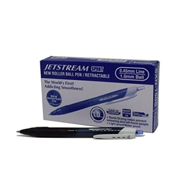 Image of uni ball 019828000 1 mm Jetstream Sport RT Rollerball Pen Blue (Pack of 12)