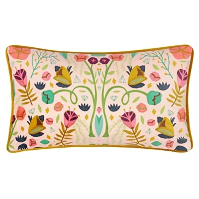 Image of Kate Merritt Riverside Botanics Piped Velvet Filled Cushion Multicolour One Size