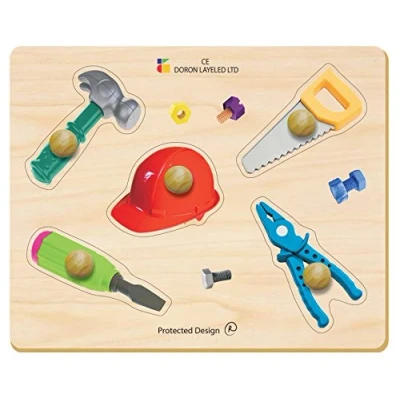 Image of Doron Layeled E72510040, Large Photographic Wooden Peg Puzzle Tools