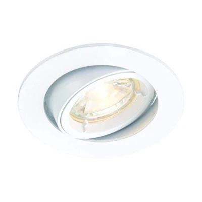 Image of Saxby Cast 50W Modern Decorative Tilt Matt White Halogen GU10 Dimmable Recessed Downlight