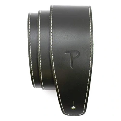 Image of Perri’s Leathers Ltd. Guitar Strap Baseball Leather (Series) Green Adjustable For Acoustic/Bass/Electric Guitars Made in Canada (SP25S 7052)